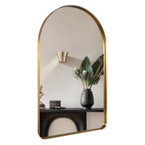 ANDY STAR Brushed Gold Arch Mirror Bathroom/Vanity Mirror Brass Arched Top Wall Mirror