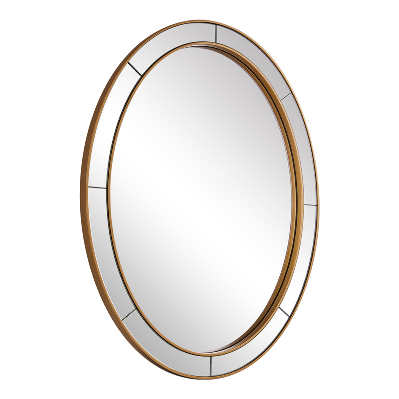 Brass Gold Oval Mirror Oval Window Mirror Glass Tiles Wall Decor Mirror