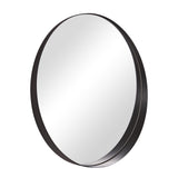 Black Round Mirror Round Bathroom mirrors Large Circle Wall Mirror Stainless Steel Metal Frame with Thickness 1" to 3" Design