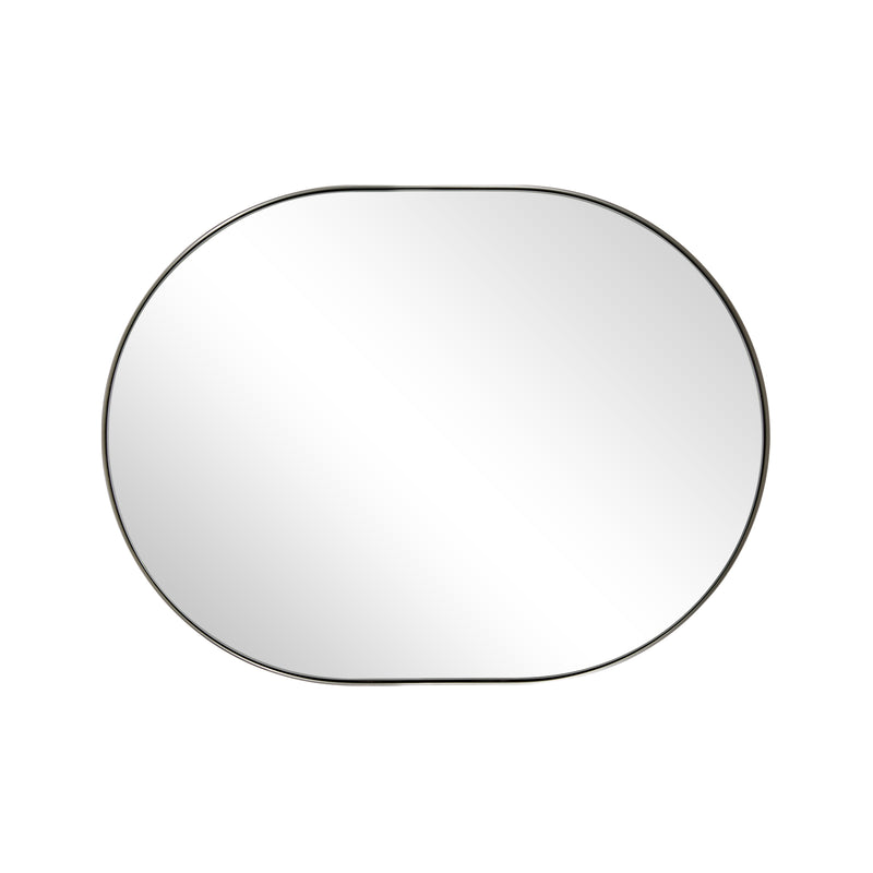 Polished Chrome Pill Shaped Mirror Capsule Mirror Stainless Steel Frame Wall Mounted Vertical or Horizontal