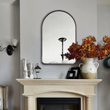 Modern Matte Black Arch Mirror Arch Top Mirror Metal Framed Arched Wall Mirror for Bathroom