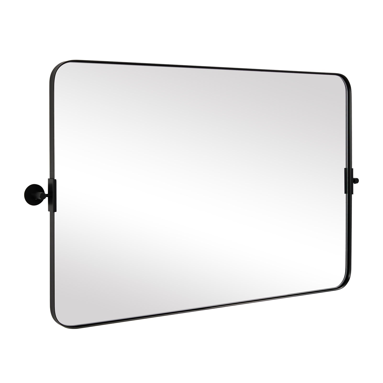 Modern Tilting Pivot Bathroom/Vanity Mirror Rounded Rectangle Mirror Hangs Horizontal