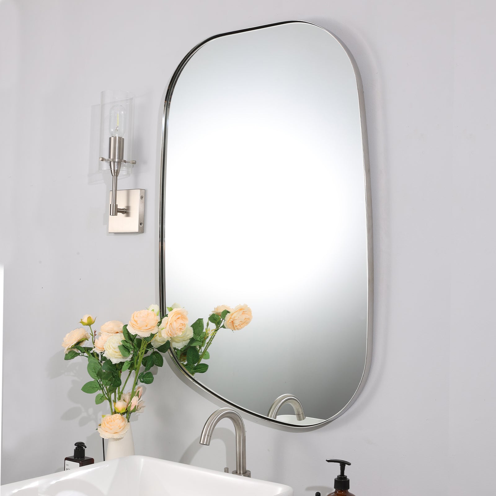 Irregular Bathroom Mirror Asymmetrical Irregular Wall MirrorIrregular Bathroom Mirror Asymmetrical Irregular Wall Mirror#color_brushed nickel