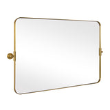 Modern Tilting Pivot Bathroom/Vanity Mirror Rounded Rectangle Mirror Hangs Horizontal