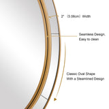 Brass Gold Oval Mirror Oval Window Mirror Glass Tiles Wall Decor Mirror
