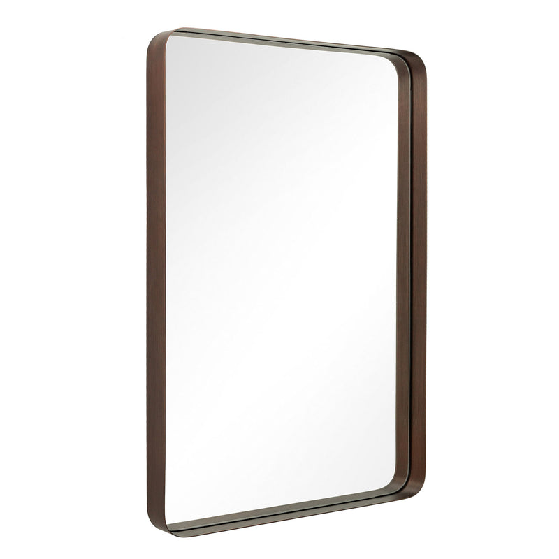 Modern 2" Deep Framed Bathroom Mirror Rounded Rectangle Mirror Hang Vertical or Horizontal | Stainless Steel Frame