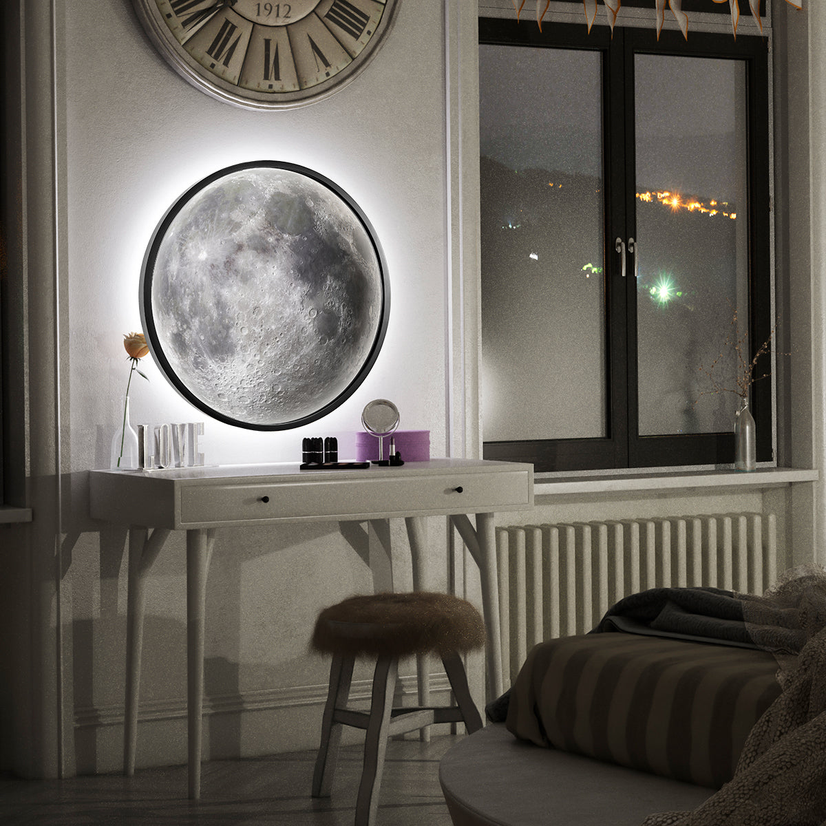Magic Luminous Moon Mirror Illuminated LED Moon Lamp Big Size Moon Mirror That Turn Into Moon