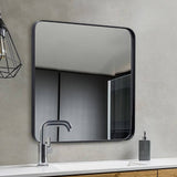 ANDY STAR® Modern Rounded Rectangle Bathroom/Vanity Mirror| Stainless Steel Frame Mounted Horizontal or Vertical