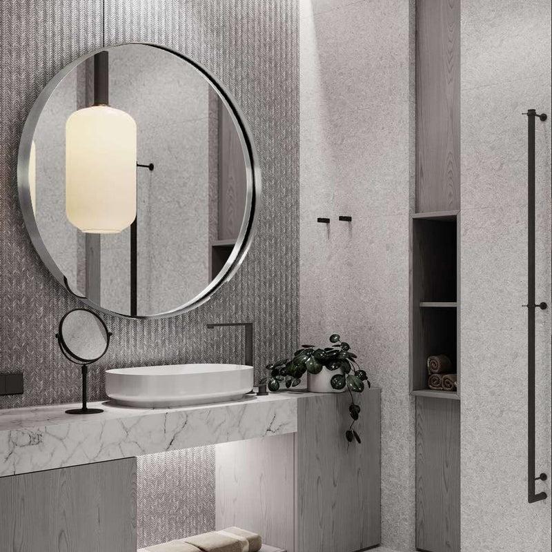 Moon Mirror Silver Round Bathroom Mirrors Circle Wall Mirrors 30