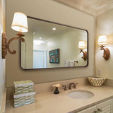 Antique Rounded Rectangle Mirror Metal Tube Framed Bathroom/Vanity Mirror Wall Mounted Vertically or Horizontally