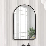 Modern Matte Black Arch Mirror Arch Top Mirror Metal Framed Arched Wall Mirror for Bathroom