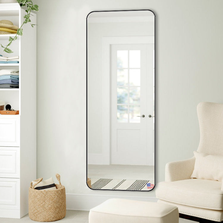 ANDY STAR® Full Length Mirror Small Long Mirror Full Body Mirror Matte Black Wall-mounted/Leaning Mirror