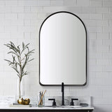 Modern Matte Black Arch Mirror Arch Top Mirror Metal Framed Arched Wall Mirror for Bathroom
