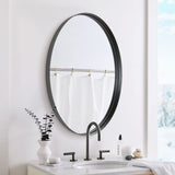 Black Oval Bathroom Mirror Matte Black Oval Wall Mounted Vanity Mirror 2'' Deep Set Design