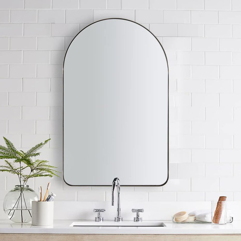 Modern Arched Mirror Archtop Bathroom Vanity Mirrors Stainless Steel Metal Framed