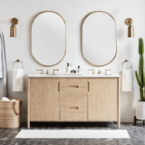 [Canada Warehouse] ANDY STAR® Modern Pill Shape Capsule Wall mirror for Bathroom Vanity miroir Stainless Steel Framed | Wall Mounted Vertically & Horizontally