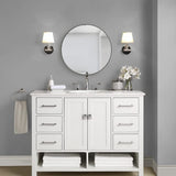 Modern Silver Round Mirror Circle Wall Mirror Stainless Steel Framed Bathroom/Vanity Mirror