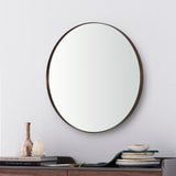 Vintage Bronze Round Wall Mirror Metal Bronze Circle Mirror Bathroom Round Vanity Mirror Big Size