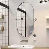 Modern Pill Shaped Pivot Mirrors Swivel Tilting Bathroom Vanity Capsule Mirrors Hangs Vertical