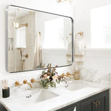 Stainless Steel Framed Modern Polished Chrome/Silver Rectangle Mirrors for Bathroom Mounted Horizontal Or Vertical