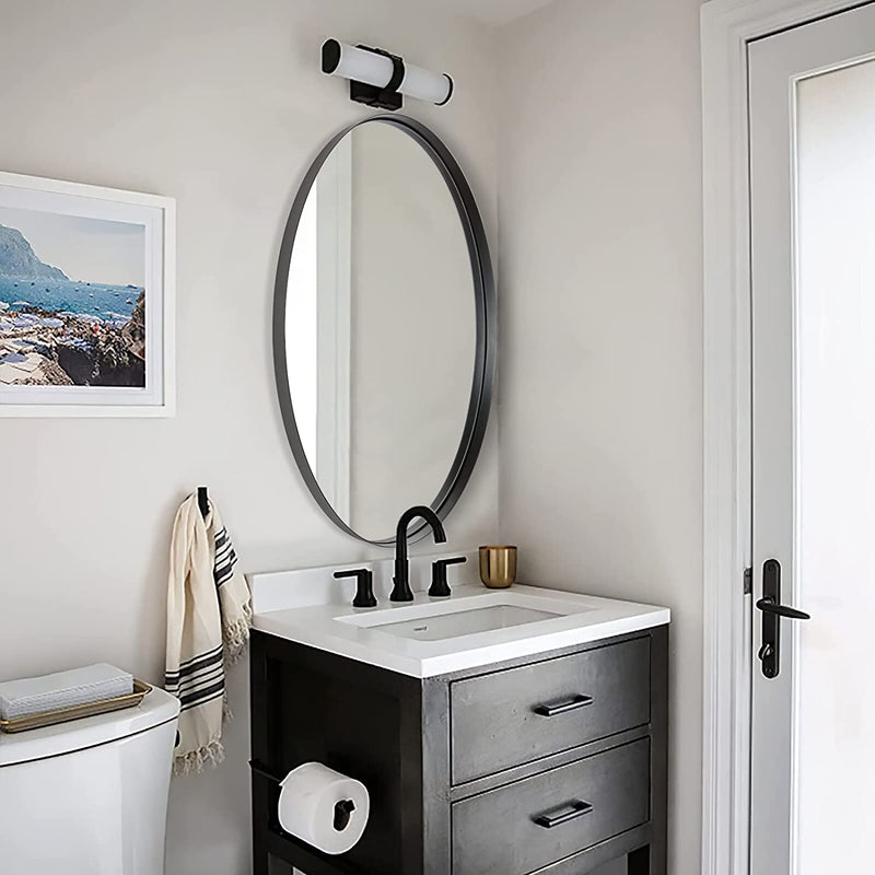 Black Oval Bathroom Mirror Matte Black Oval Wall Mounted Vanity Mirror 2'' Deep Set Design