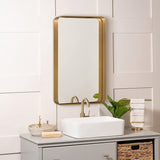 [Canada Warehouse] ANDY STAR® Rounded Rectangle Mirror 2" Deep Set Stainless Steel Framed | Wall Mounted Vertically & Horizontally