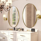 [Canada Warehouse] ANDY STAR® Oval Bathroom Vanity Mirror Black Gold Stainless Steel Framed | Wall Mounted Vertically & Horizontally