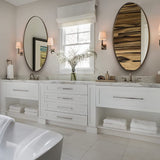 ANDY STAR® Vintage Brushed Bronzed Oval Bathroom Wall Mirrors Metal Stainless Steel Frame | Mounted Horizontal&Vertical