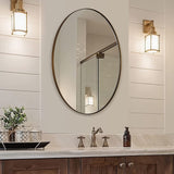 ANDY STAR® Vintage Brushed Bronzed Oval Bathroom Wall Mirrors Metal Stainless Steel Frame | Mounted Horizontal&Vertical