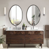 Black Oval Bathroom Mirror Matte Black Oval Wall Mounted Vanity Mirror 2'' Deep Set Design