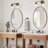 ANDY STAR® Vintage Brushed Bronzed Oval Bathroom Wall Mirrors Metal Stainless Steel Frame | Mounted Horizontal&Vertical