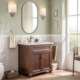 ANDY STAR® Brushed Bronzed Pill Shape Wall Mirror Capsule Bathroom/Vanity Mirror Stainless Steel Framed |Mounted Horizontal/Vertical