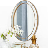 Brass Gold Oval Mirror Oval Window Mirror Glass Tiles Wall Decor Mirror