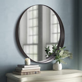 Black Round Mirror Round Bathroom mirrors Large Circle Wall Mirror Stainless Steel Metal Frame with Thickness 1" to 3" Design