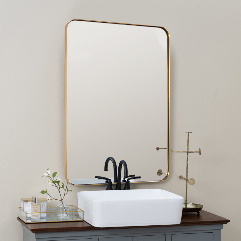 [Canada Warehouse] ANDY STAR® Modern Rectangle Bathroom Vanity Mirror Stainless Steel Framed | Wall Mounted Vertically & Horizontally