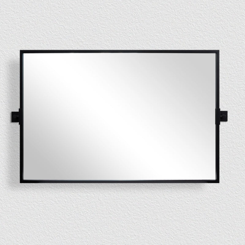 ANDY STAR Tilting Pivot Mirror Black Rectangle Wall Mirror for Bathroom/Vanity  | Metal Framed
