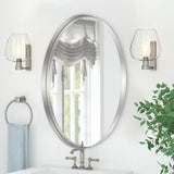 Oval Bathroom Mirror| Stainless Steel Frame - 2 inch Framed Depth