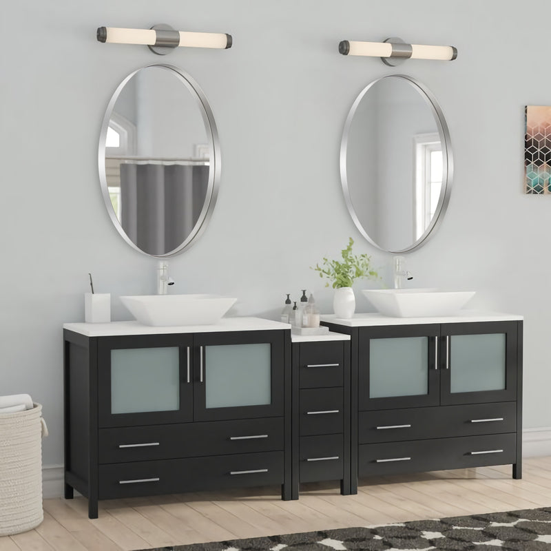 Oval Bathroom Mirror| Stainless Steel Frame - 2 inch Framed Depth