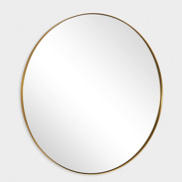 Brass Round Mirror Brushed Gold Decorative Circle Wall Mirror Round Vanity Mirror for Bathroom|Stainless Steel Framed