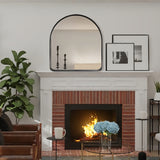 Modern Matte Black Arch Mirror Arch Top Mirror Metal Framed Arched Wall Mirror for Bathroom