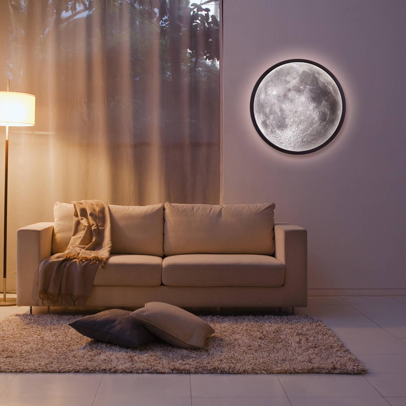 Magic Luminous Moon Mirror Illuminated LED Moon Lamp Big Size Moon Mirror That Turn Into Moon