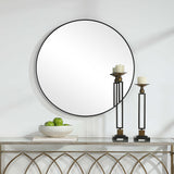 [Canada Warehouse] ANDY STAR® Modern Round Wall Mirror Black Gold Circle Mirror for Bathroom Stainless Steel Framed | Wall Mounted Vertically & Horizontally